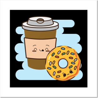 donuts and coffee Posters and Art